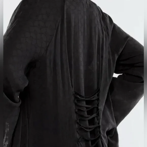 SavagexFenty Woven Voile Monogram Sleep Long Robe - Picture 3 of 11